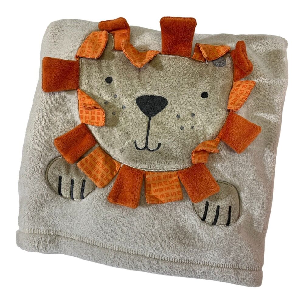 Koala Baby Lion Baby Blanket Beige Tan Lovey Orange Soft Fleece